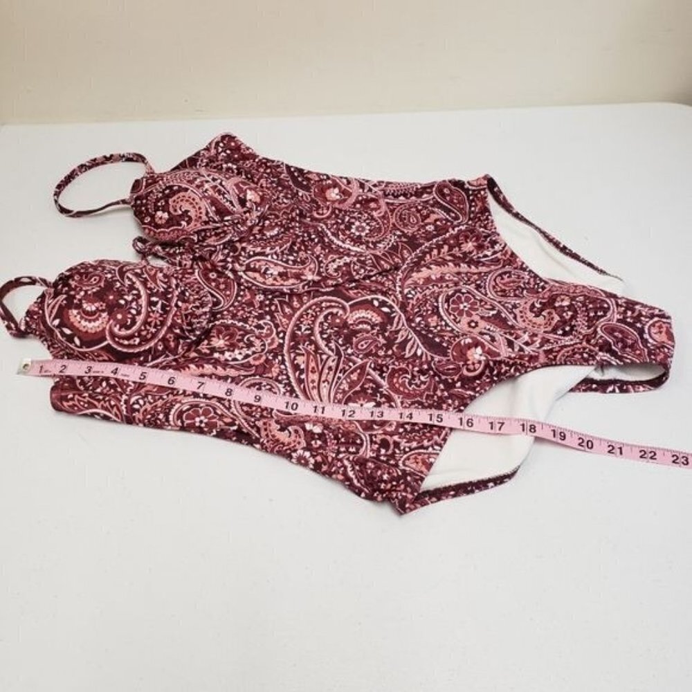 Kona Sol Paisley Print One Piece Swimsuit Size Large 12-14 - Picture 10 of 12